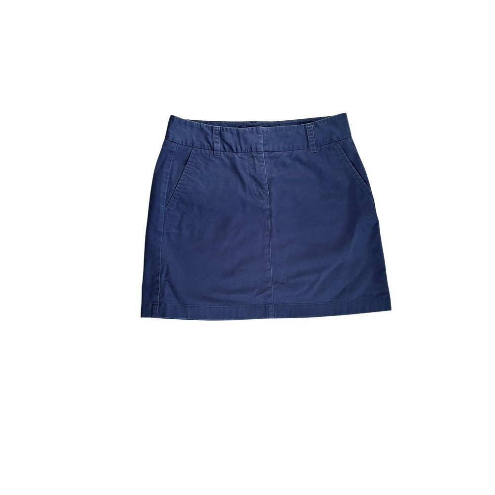 Vineyard Vines Womens Navy Blue Chino Mini Skirt Size 4 Shep & Ian Preppy Cotton
